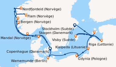 Itinéraire de la croisière Stockholm (Suède), Kuressaare, Saaremaa (Esto...