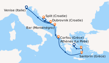 Itinéraire de la croisière Venise (Italie), En mer, En mer, Dubrovnik (C...