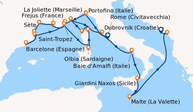 Itinéraire de la croisière Rome (Civitavecchia), Portofino (Italie), En ...