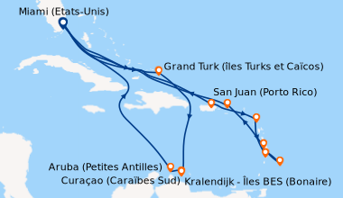 Itinéraire de la croisière Miami (Etats-Unis), En mer, Grand Turk (îles ...