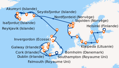 Itinéraire de la croisière Helsinki (Finlande), Tallinn (Estonie), Stock...