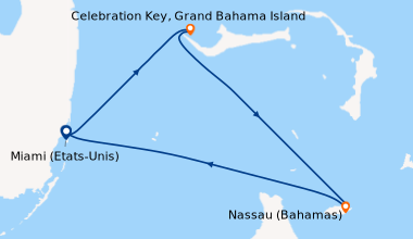 Itinéraire de la croisière Miami (Etats-Unis), Princess Cays (Bahamas), ...