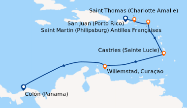 Itinéraire de la croisière San Juan (Porto Rico), Saint Thomas (Charlott...