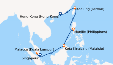 Itinéraire de la croisière Hong-Kong (Hong-Kong), En mer, Keelung (Taiwa...