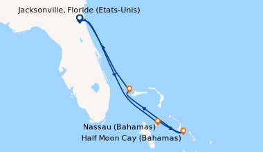 Itinéraire de la croisière Jacksonville, Floride (Etats-Unis), En mer, N...