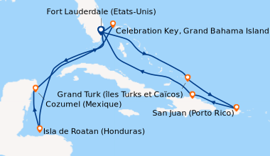 Itinéraire de la croisière Fort Lauderdale (Etats-Unis), En mer, Grand T...