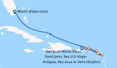 Itinéraire de la croisière San Juan (Porto Rico), Virgin Gorda (Iles Vie...
