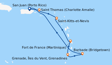 Itinéraire de la croisière San Juan (Porto Rico), Saint Thomas (Charlott...