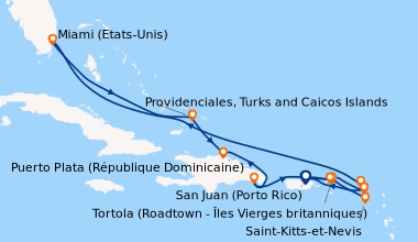 Itinéraire de la croisière San Juan (Porto Rico), Tortola (Roadtown - Îl...