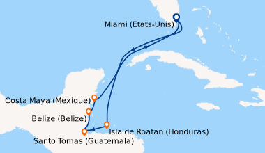 Itinéraire de la croisière Miami (Etats-Unis), En mer, Isla de Roatan (H...