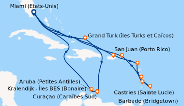 Carte de l'itinéraire de la croisière