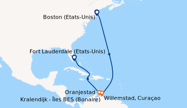 Itinéraire de la croisière Boston (Etats-Unis), En mer, En mer, En mer, ...