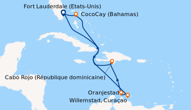 Itinéraire de la croisière Fort Lauderdale (Etats-Unis), CocoCay (Bahama...