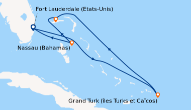 Itinéraire de la croisière Fort Lauderdale (Etats-Unis), En mer, Costa M...