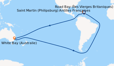 Itinéraire de la croisière Saint Martin (Philipsburg) Antilles Française...
