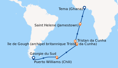 Itinéraire de la croisière Puerto Williams (Chili), En mer, En mer, En m...