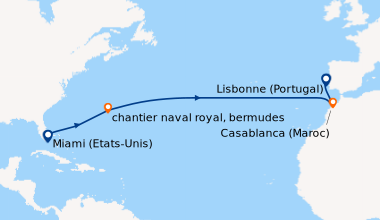 Itinéraire de la croisière Miami (Etats-Unis), En mer, En mer, chantier ...