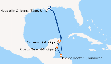 Itinéraire de la croisière Nouvelle-Orléans (Etats-Unis), En mer, En mer...