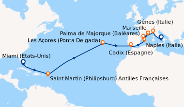 Itinéraire de la croisière Miami (Etats-Unis), En mer, En mer, Saint Mar...