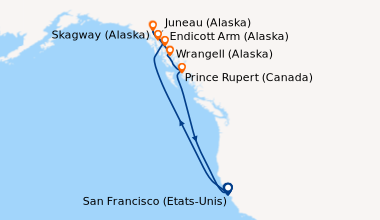Itinéraire de la croisière San Francisco (Etats-Unis), En mer, En mer, K...