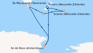 Itinéraire de la croisière Expédition sur les traces de Scott et Shackleton