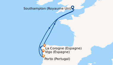 Itinéraire de la croisière Southampton (Royaume Uni) , En mer, En mer, P...
