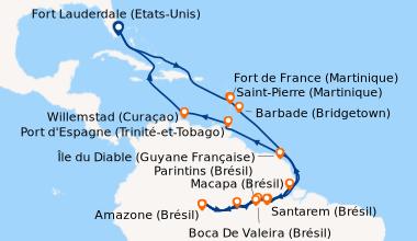 Itinéraire de la croisière Fort Lauderdale (Etats-Unis), En mer, En mer,...