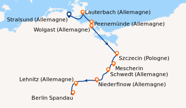 Itinéraire de la croisière De la capitale allemande à la mer Baltique (SUB_PP)