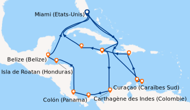 Itinéraire de la croisière Miami (Etats-Unis), En mer, Ocho Rios (Jamaiq...