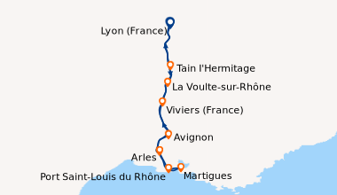 Itinéraire de la croisière Croisière famille - Couleurs provençales (LMX_FAMPP)