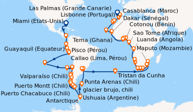 Itinéraire de la croisière Miami (Etats-Unis), En mer, En mer, En mer, F...