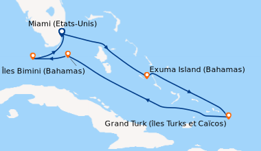 Itinéraire de la croisière Miami (Etats-Unis), En mer, Grand Turk (îles ...