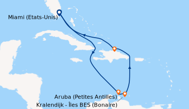 Itinéraire de la croisière Miami (Etats-Unis), En mer, En mer, Aruba (Pe...