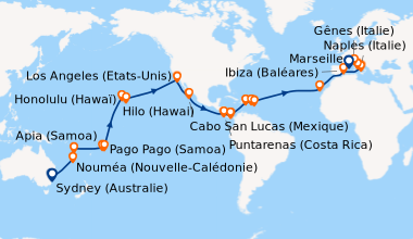 Itinéraire de la croisière Sydney (Australie), En mer, En mer, Nouméa (N...
