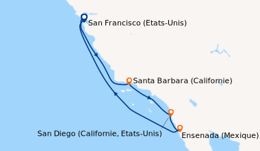 Itinéraire de la croisière San Francisco (Etats-Unis), En mer, Santa Bar...