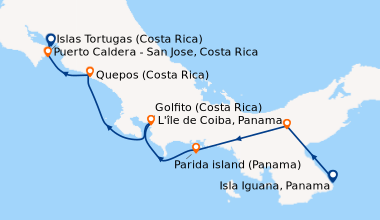 Itinéraire de la croisière Canal de Panama, Isla Iguana, Panama, L'île ...