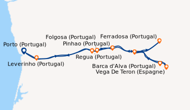 Itinéraire de la croisière Porto et la vallée du Douro (POF_PP)