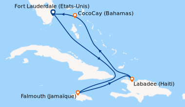 Itinéraire de la croisière Fort Lauderdale (Etats-Unis), En mer, Falmout...