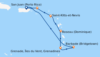 Itinéraire de la croisière San Juan (Porto Rico), Tortola (Roadtown - Îl...