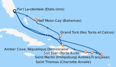 Itinéraire de la croisière Fort Lauderdale (Etats-Unis), Half Moon Cay (...
