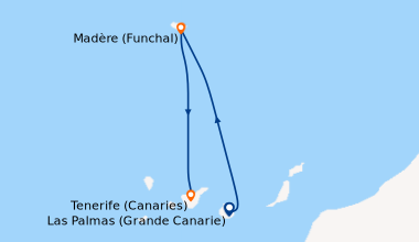 Itinéraire de la croisière Canaries, Madère
