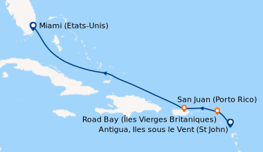 Itinéraire de la croisière Antigua, Iles sous le Vent (St John), Road Ba...