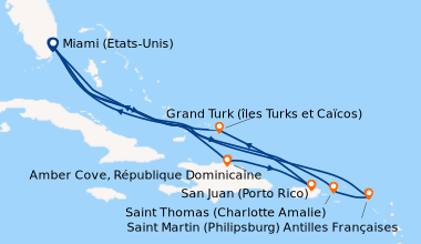 Itinéraire de la croisière Miami (Etats-Unis), En mer, Amber Cove, Répub...