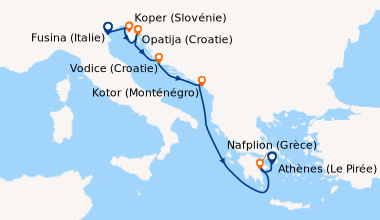 Itinéraire de la croisière Fusina (Italie), Koper (Slovénie), Opatija (C...