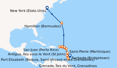 Itinéraire de la croisière New York (Etats-Unis), En mer, Hamilton (Berm...
