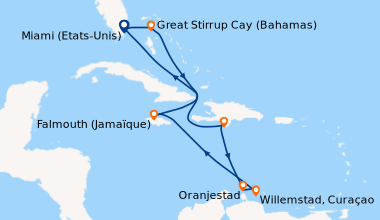 Itinéraire de la croisière Miami (Etats-Unis), Great Stirrup Cay (Bahama...