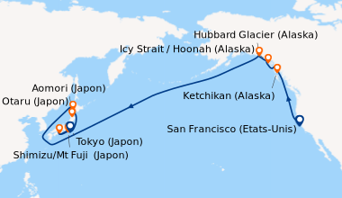 Itinéraire de la croisière San Francisco (Etats-Unis), En mer, En mer, K...