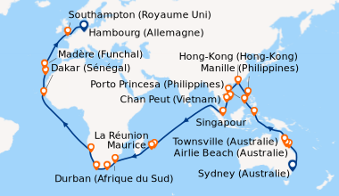 Itinéraire de la croisière Sydney (Australie), Sydney (Australie), En me...