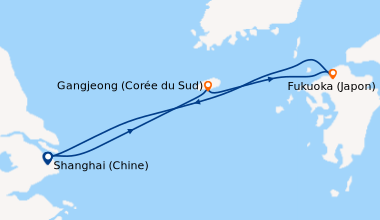 Itinéraire de la croisière Shanghai (Chine), Gangjeong (Corée du Sud), F...