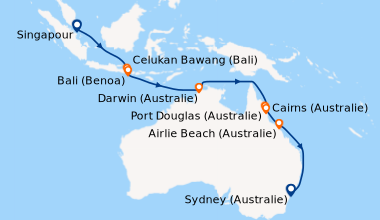 Itinéraire de la croisière Singapour, En mer, En mer, Celukan Bawang (Ba...
